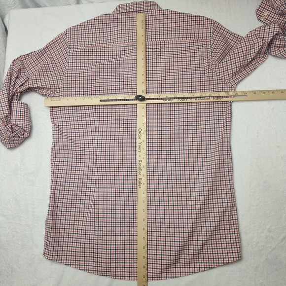 Eton Shirt Mens 16 41 Orange Blue Check Contemporary Fit Dress Button Up - Picture 8 of 12